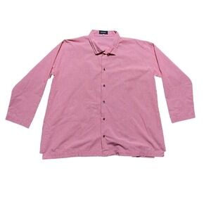 NWOT Eskandar Red Gingham Button Up Shirt Size 1 Small Cotton Boxy Lagenlook